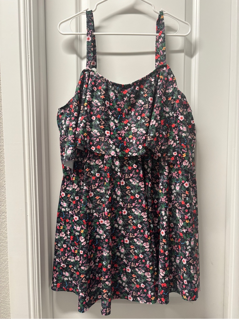 NWT BloomChic Black One-Piece Swimsuit- Floral Pattern- Size 18/20
